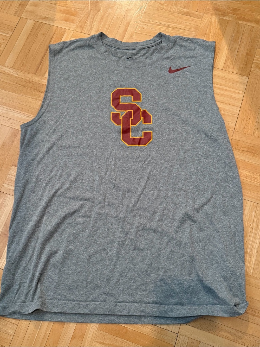 Nike USC Trojans SC Dri-FIT Sleeveless Muscle Tank Shirt Gray Men’s L